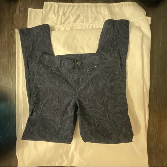 INC International Concepts Botanical Print Floral Embroidered Jeans 10 Boho Chic - Picture 1 of 12